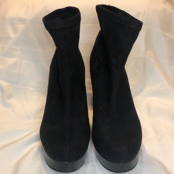ASOS Black Sueded Stretch Ankle Booties Size 7 - Picture 2 of 8